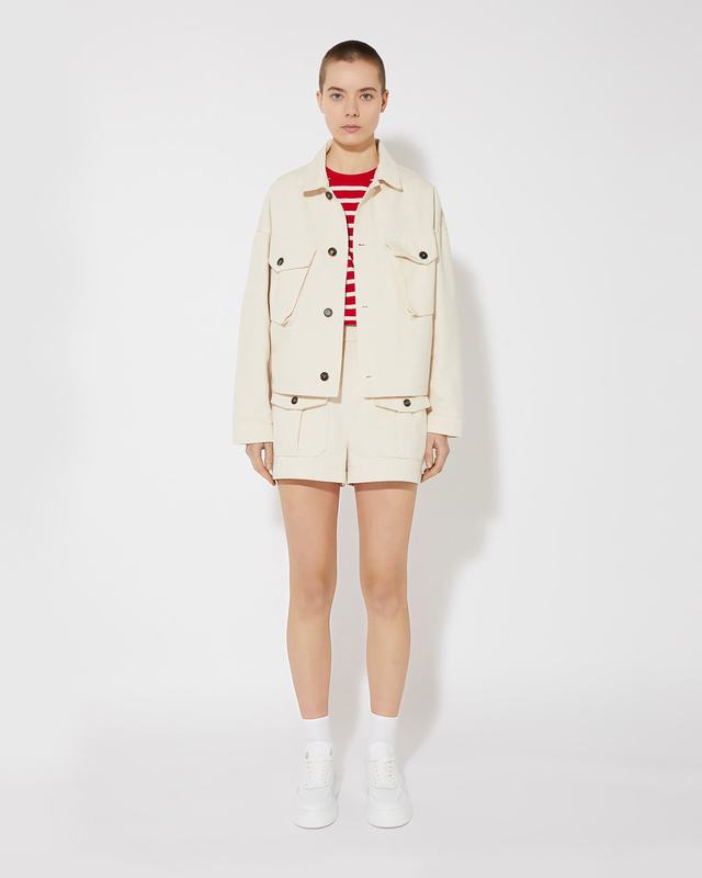 Philippe Model Giacca Giselle da Donna Beige ecru in Bull Denim Promozione Limitata