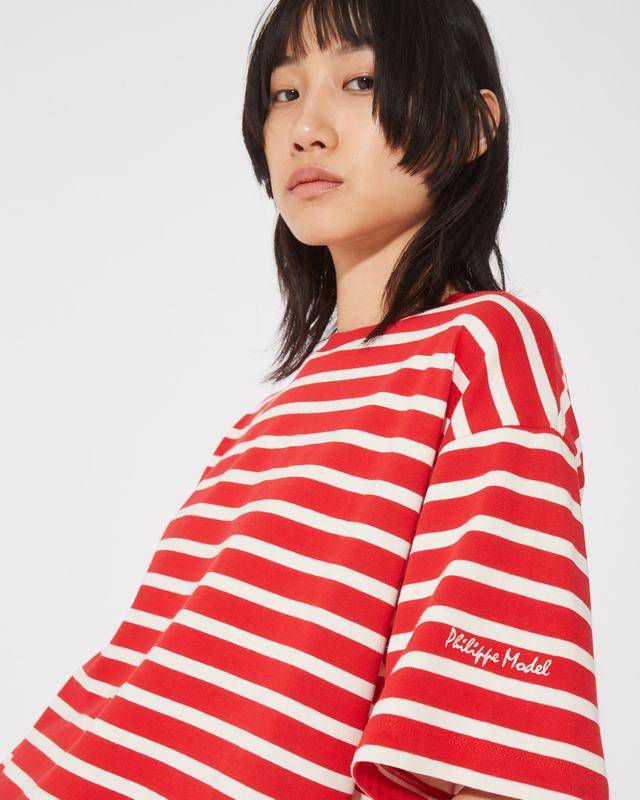 Philippe Model T-Shirt Monique da Donna Rossa in Cotone Shopping Online