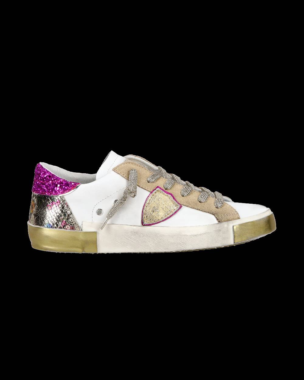 Philippe Model Sneaker casual Prsx da donna in pelle - Bianco e fucsia Offerta temporanea