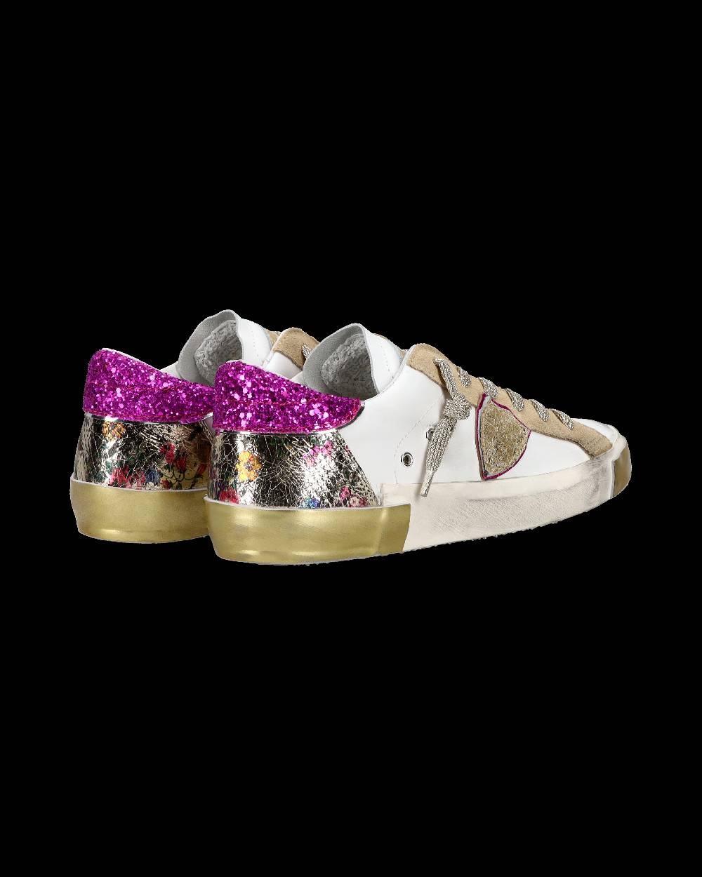 Philippe Model Sneaker casual Prsx da donna in pelle - Bianco e fucsia Offerta temporanea
