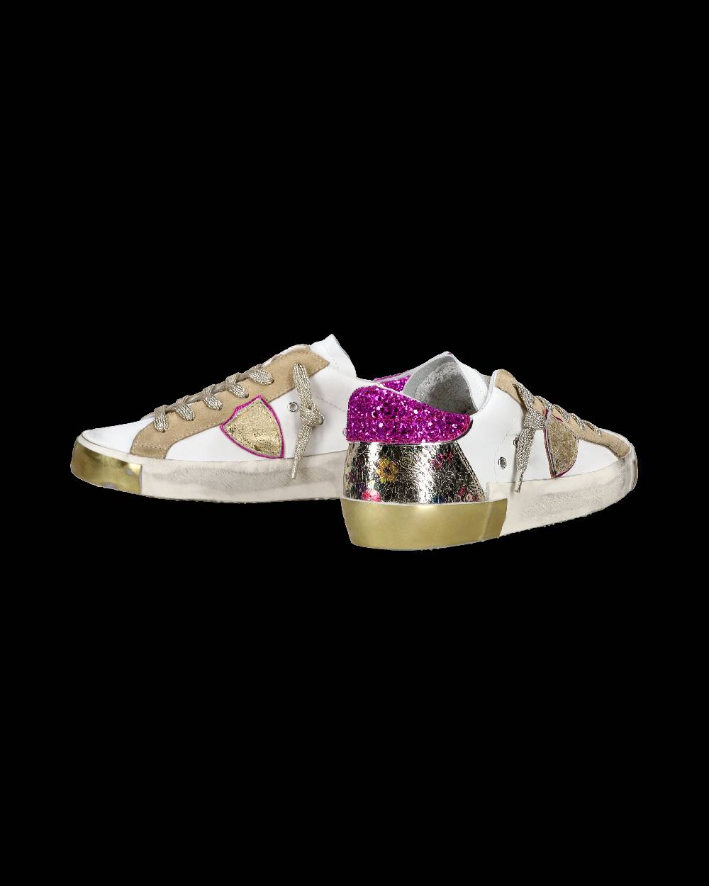 Philippe Model Sneaker casual Prsx da donna in pelle - Bianco e fucsia Offerta temporanea