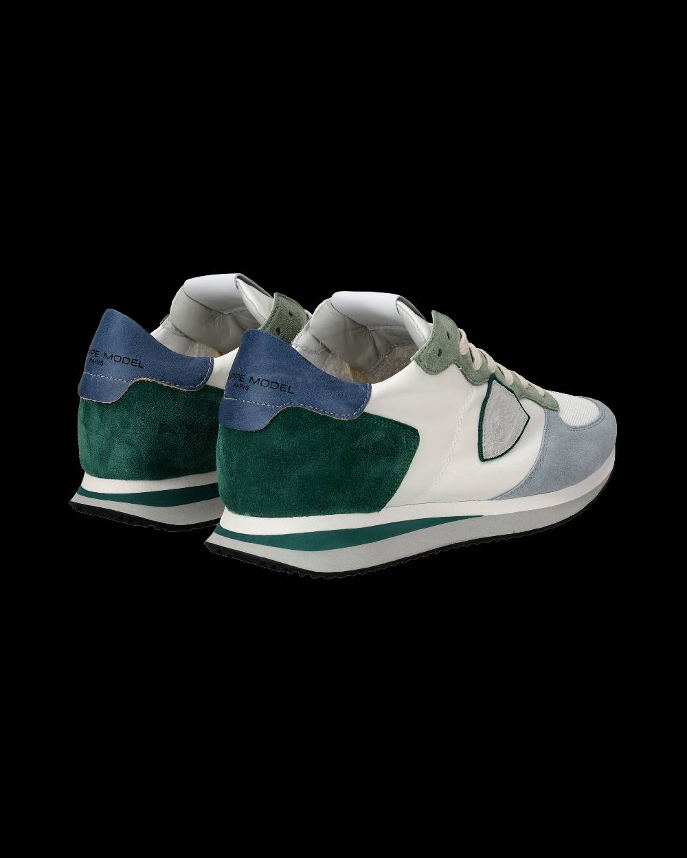 Philippe Model Sneakers Trpx da Uomo Bianche e Verdi in Tessuto Tecnico Vendita Calda