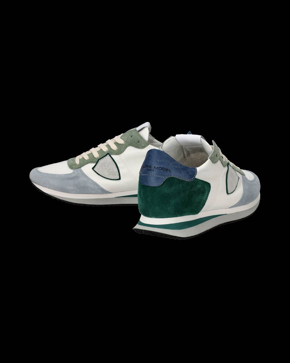 Philippe Model Sneakers Trpx da Uomo Bianche e Verdi in Tessuto Tecnico Vendita Calda