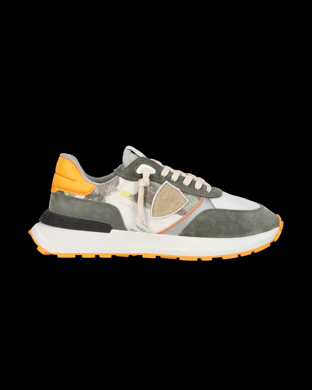 Philippe Model Sneaker sportive Antibes da uomo in tela stampata - Verde e arancione Saldi Di Fabbrica