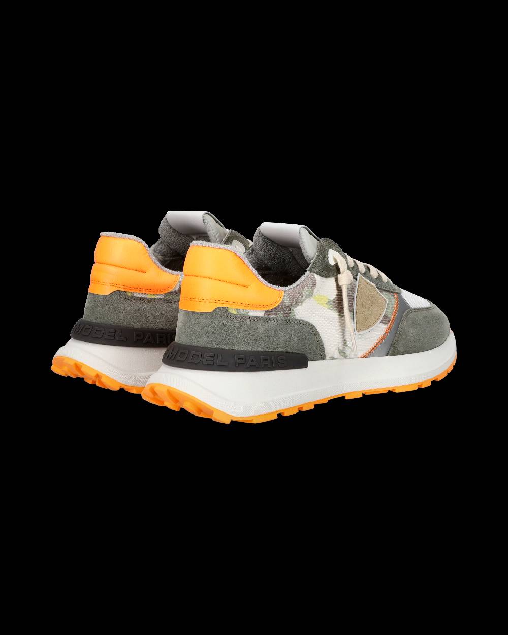 Philippe Model Sneaker sportive Antibes da uomo in tela stampata - Verde e arancione Saldi Di Fabbrica