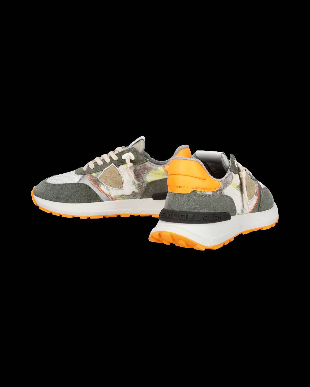 Philippe Model Sneaker sportive Antibes da uomo in tela stampata - Verde e arancione Saldi Di Fabbrica
