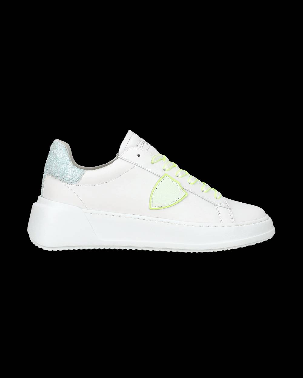 Philippe Model Sneakers casual Tres Temple da donna in pelle e glitter - Bianco e rosa 2025