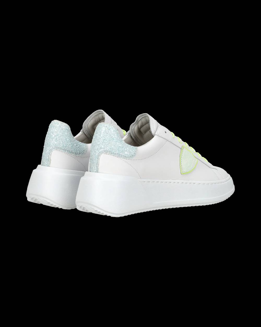 Philippe Model Sneakers casual Tres Temple da donna in pelle e glitter - Bianco e rosa 2025