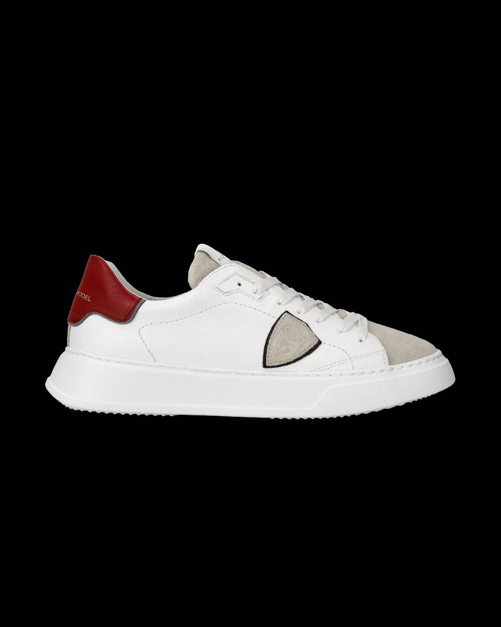 Philippe Model Sneaker casual Temple da uomo in pelle - Bianco e rosso Italia