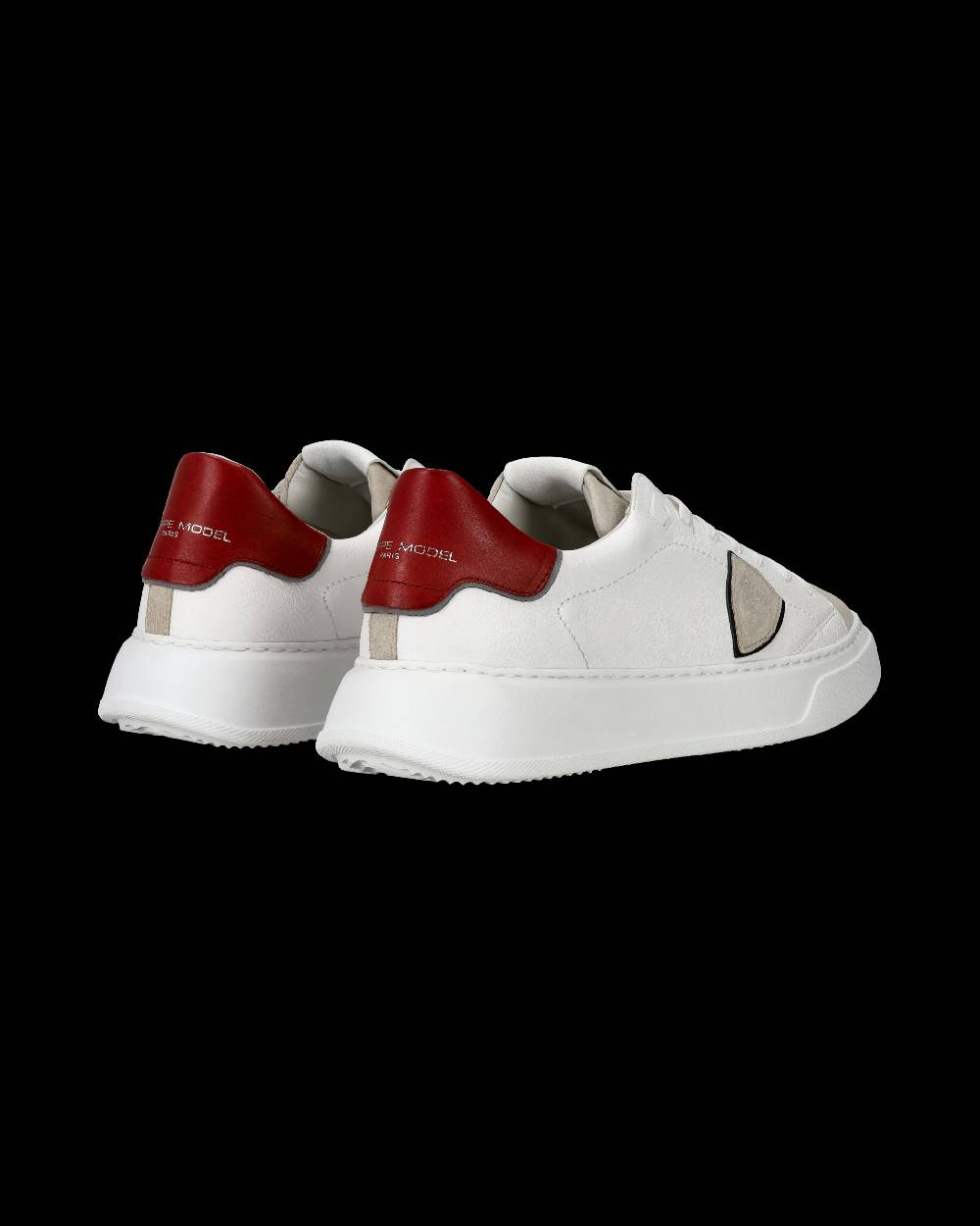 Philippe Model Sneaker casual Temple da uomo in pelle - Bianco e rosso Italia