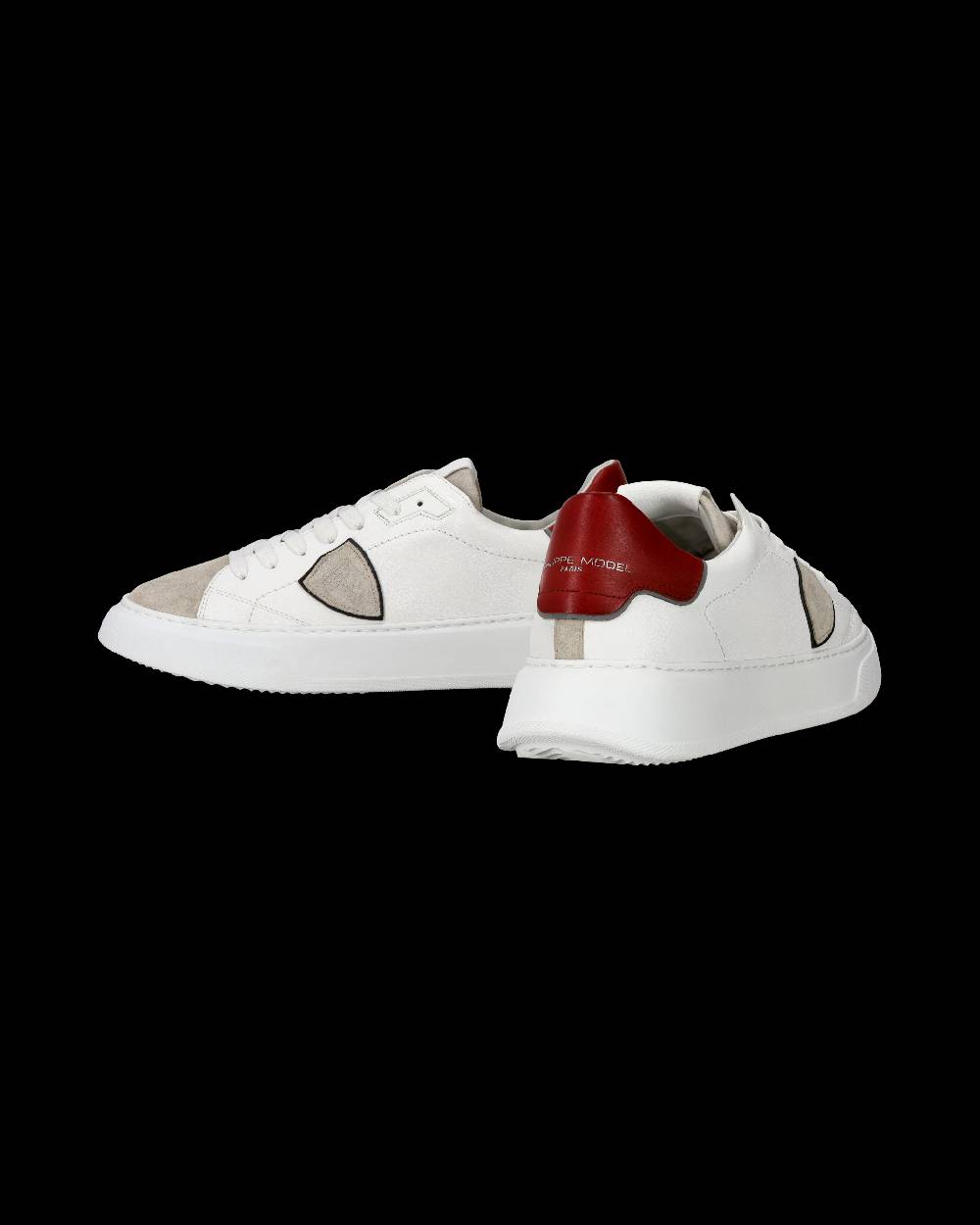 Philippe Model Sneaker casual Temple da uomo in pelle - Bianco e rosso Italia
