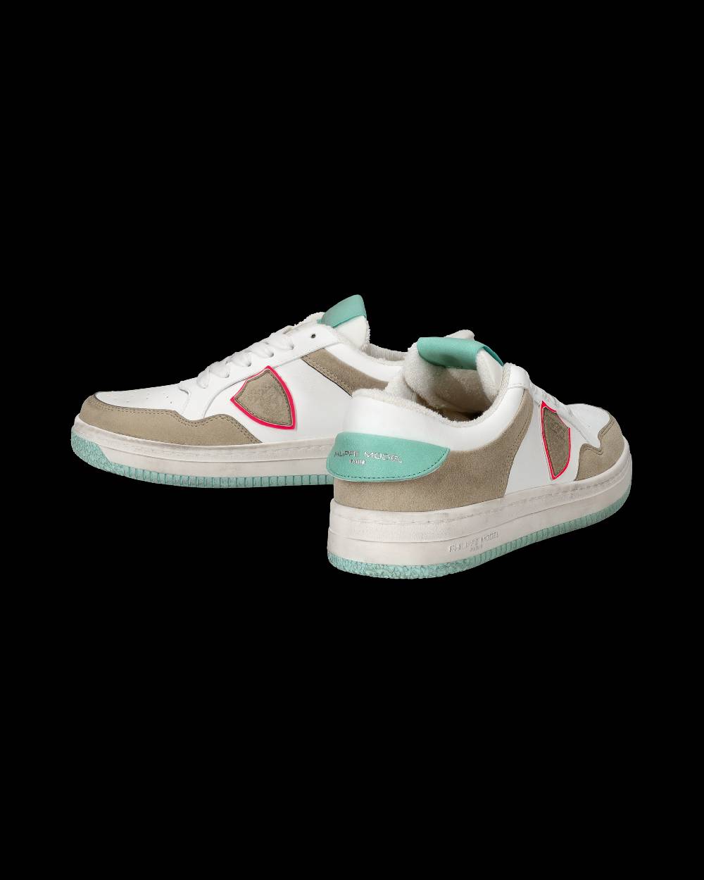 Philippe Model Sneakers Lyon da Donna Bianche e Verdi in Pelle Riciclata 2025