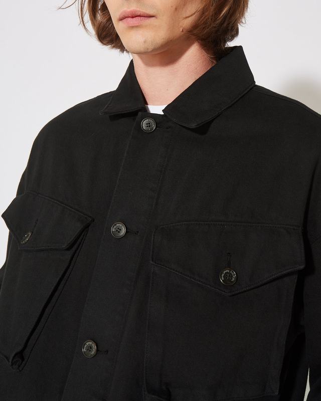 Philippe Model Giacca GERARD da Uomo Nera in Bull Denim In Linea