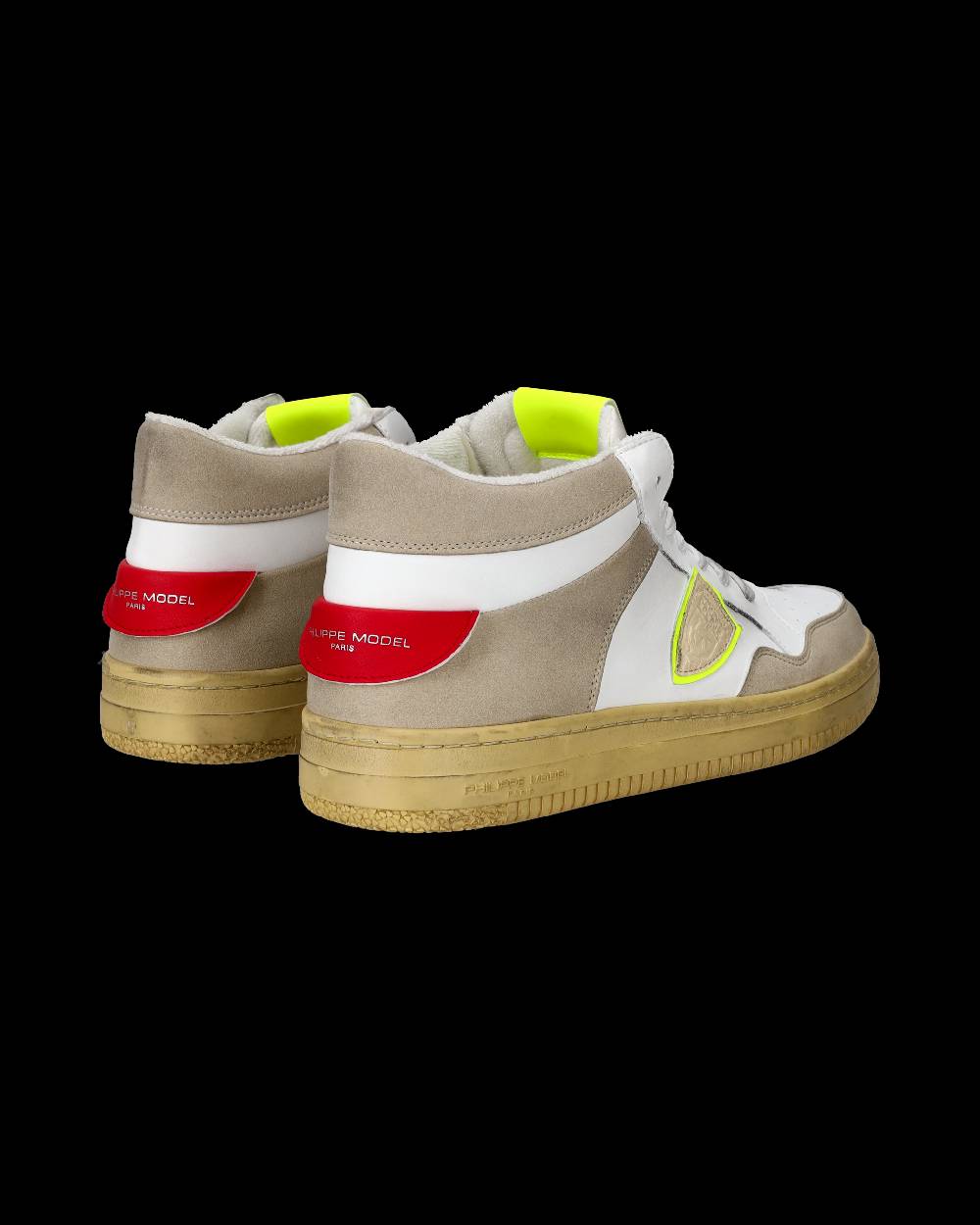 Philippe Model Sneakers Lyon da Uomo Bianche e Gialle in Pelle Riciclata Spedizione Gratuita