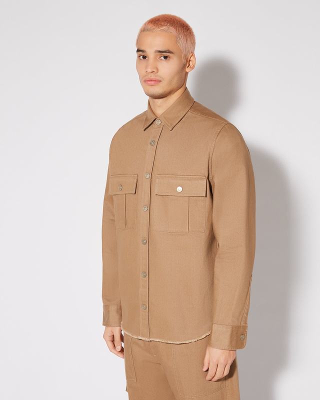 Philippe Model Camicia militare Dereck da Uomo Marrone in Cotone Shopping Online