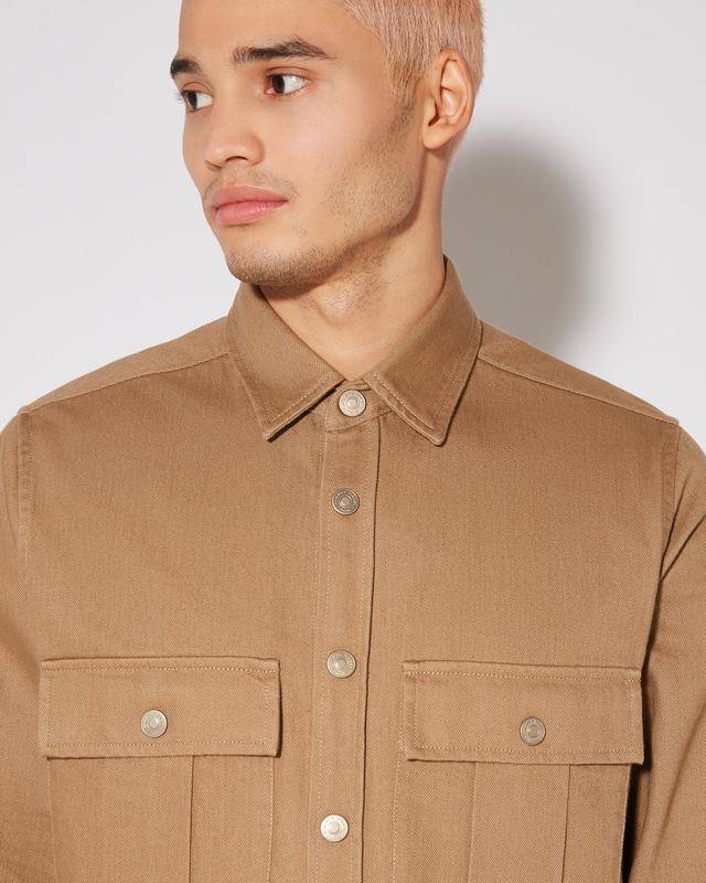 Philippe Model Camicia militare Dereck da Uomo Marrone in Cotone Shopping Online
