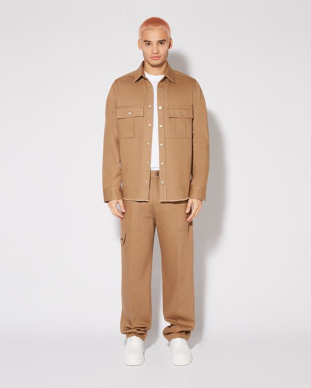 Philippe Model Camicia militare Dereck da Uomo Marrone in Cotone Shopping Online