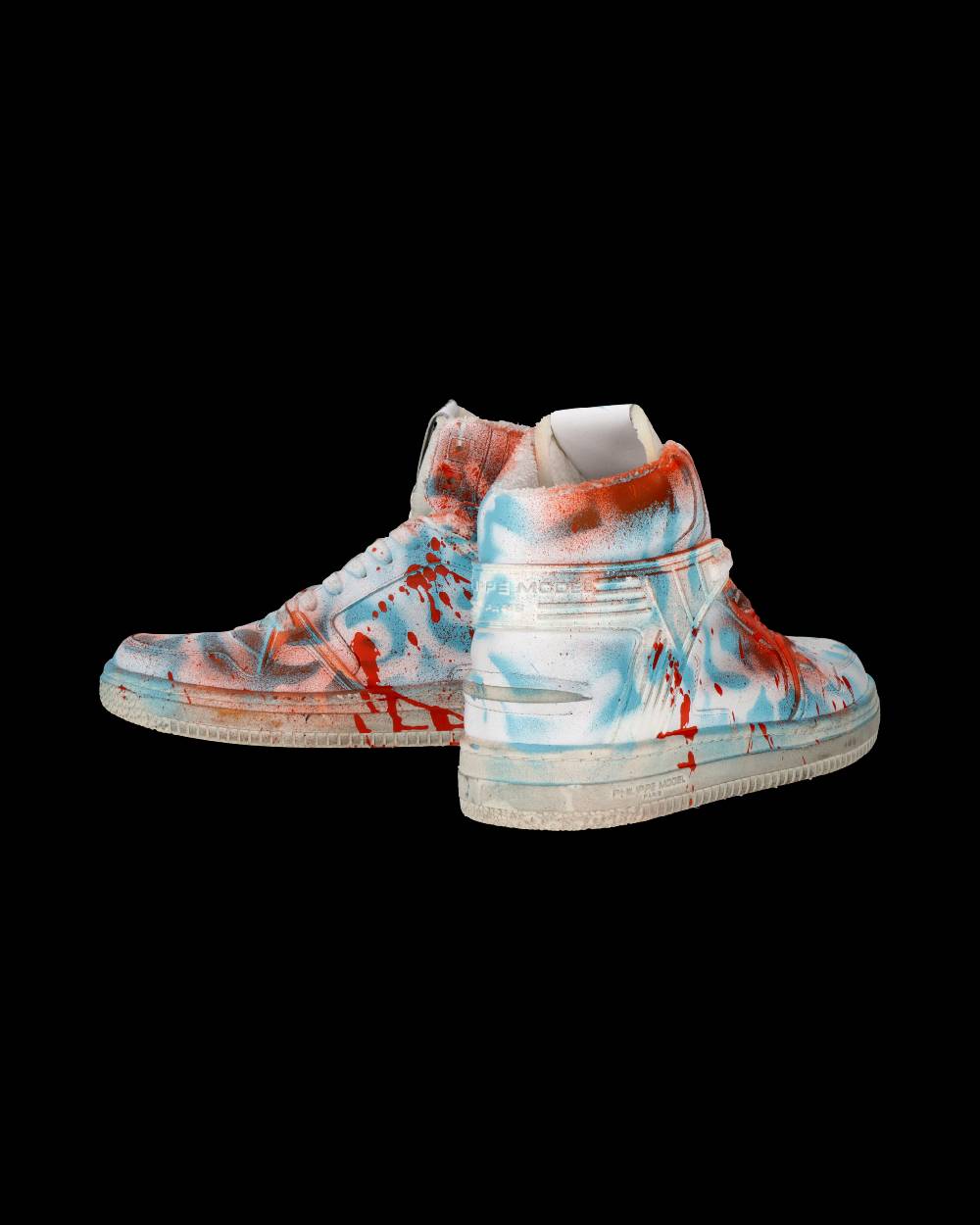 Philippe Model Sneaker mid La Grande donna - bianco, azzurro e rosso Affare Del Giorno