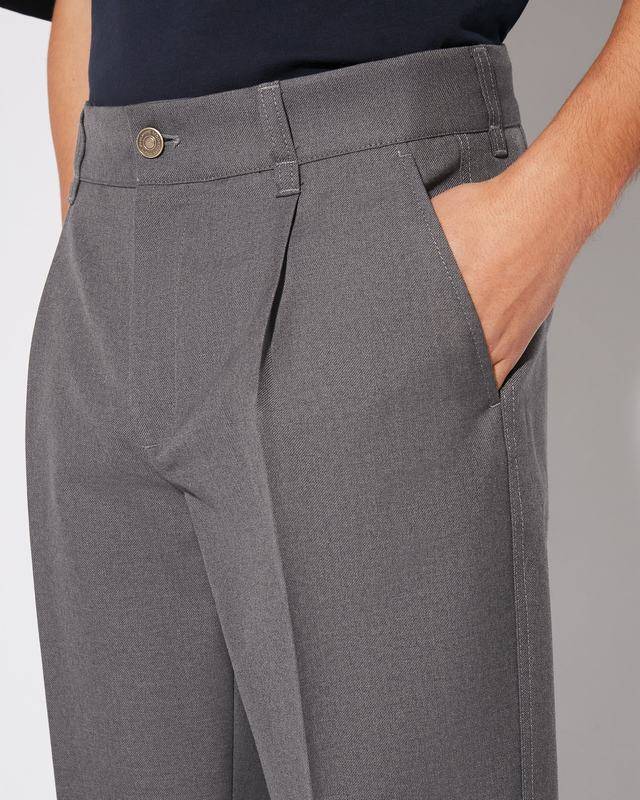 Philippe Model Pantaloni chino Claude da Uomo Grigi in Lana Sottocosto