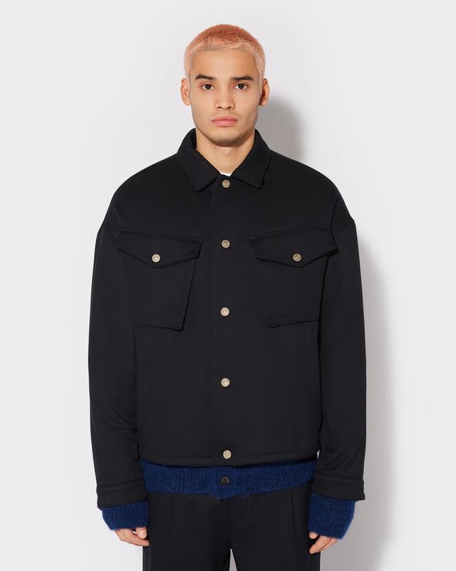 Philippe Model Giacca Gerard da Uomo Blu in Tessuto Tecnico Sconto