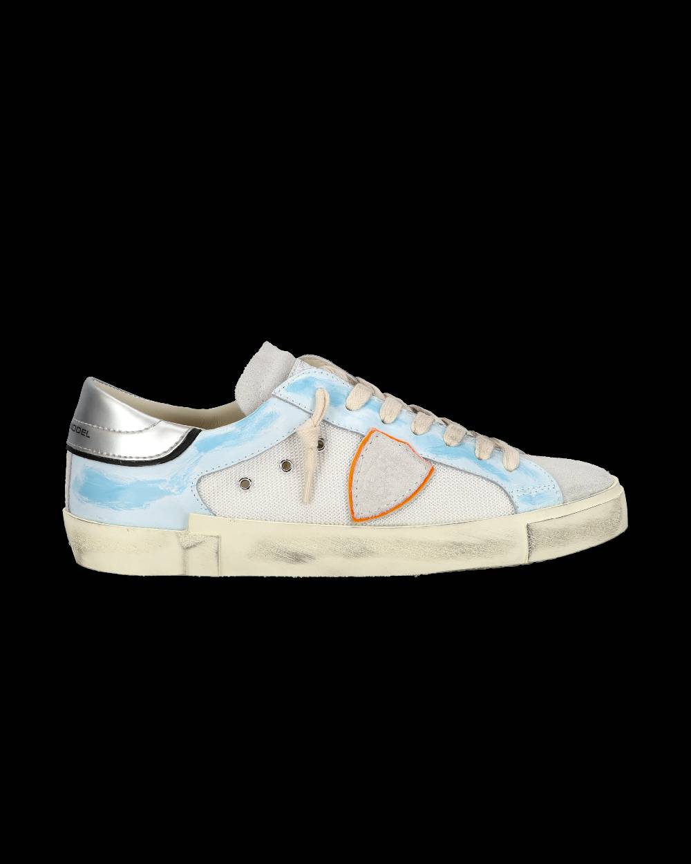 Philippe Model Sneaker casual Prsx da uomo in nylon e pelle - Azzurro e bianco Saldi Di Fabbrica