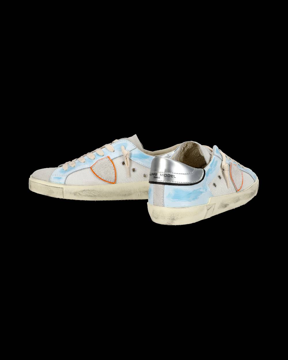 Philippe Model Sneaker casual Prsx da uomo in nylon e pelle - Azzurro e bianco Saldi Di Fabbrica