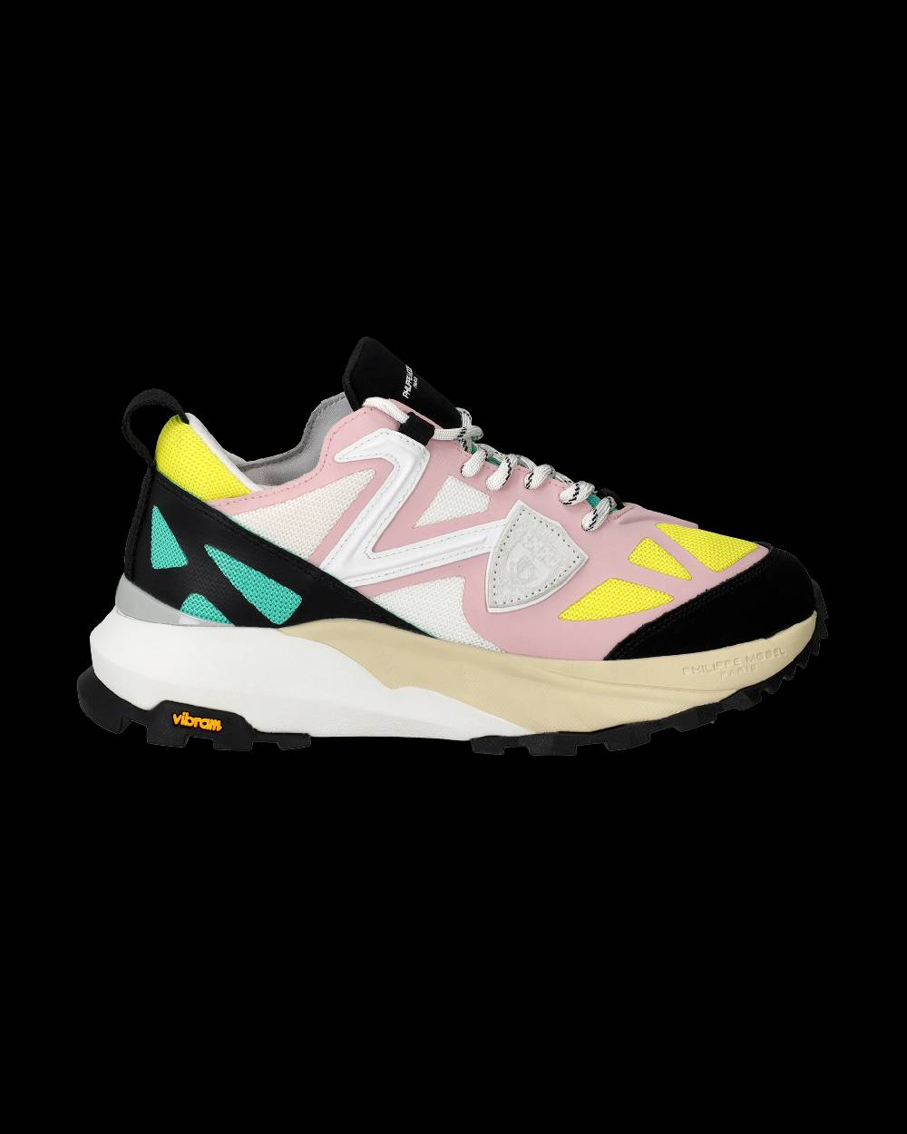 Philippe Model Sneakers Rocx da Donna Rosa e Gialle in Tessuto Tecnico In Saldo