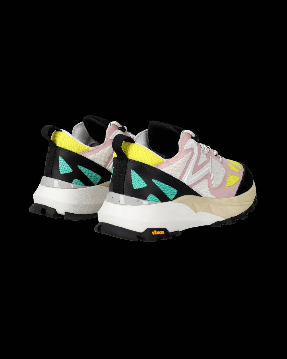 Philippe Model Sneakers Rocx da Donna Rosa e Gialle in Tessuto Tecnico In Saldo