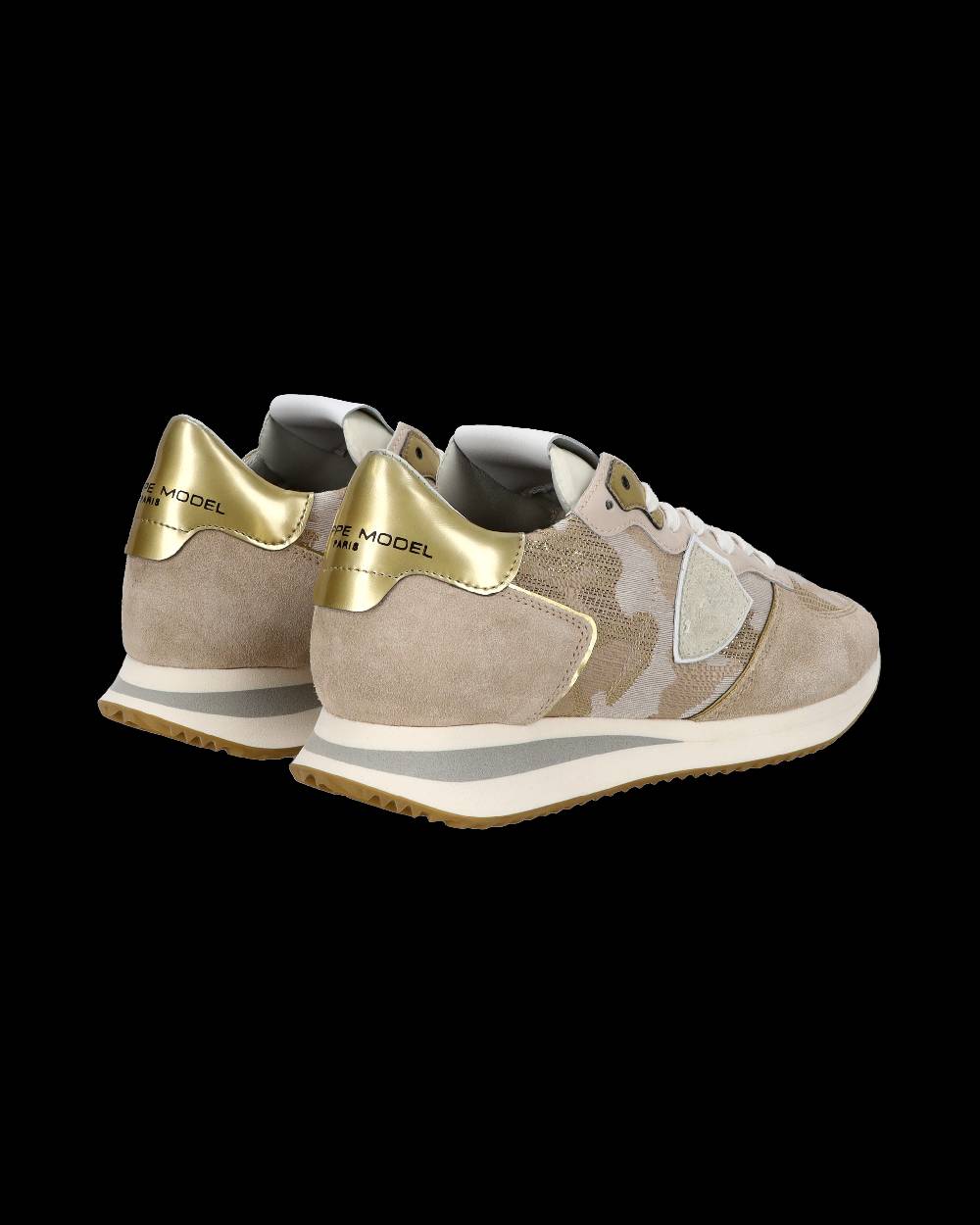 Philippe Model Sneaker casual Trpx da donna in pelle e nylon - Dorato e sabbia Comprare a buon mercato