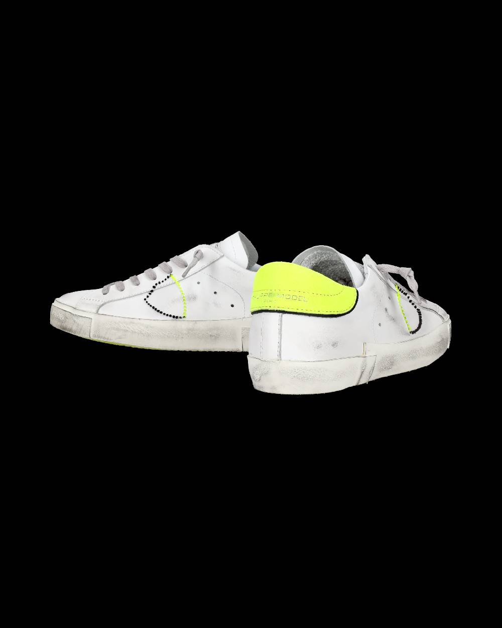 Philippe Model Sneaker basse Prsx uomo - bianco, nero e giallo fluo Fornitura limitata