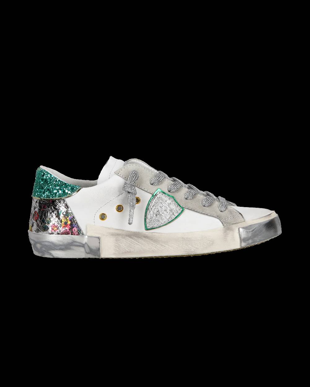 Philippe Model Sneaker casual Prsx da donna in pelle - Bianco e verde Vendite stagionali