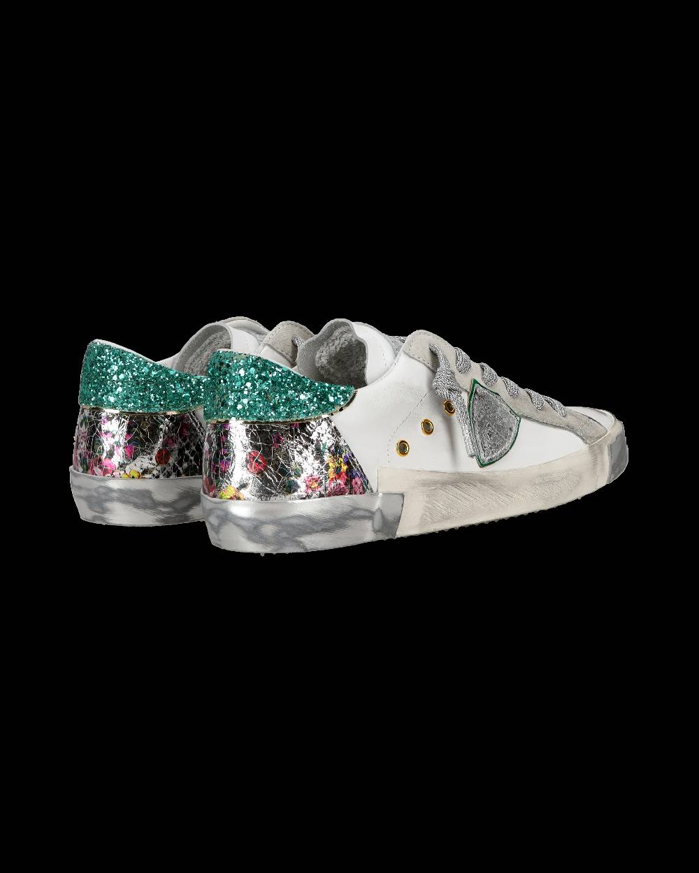 Philippe Model Sneaker casual Prsx da donna in pelle - Bianco e verde Vendite stagionali