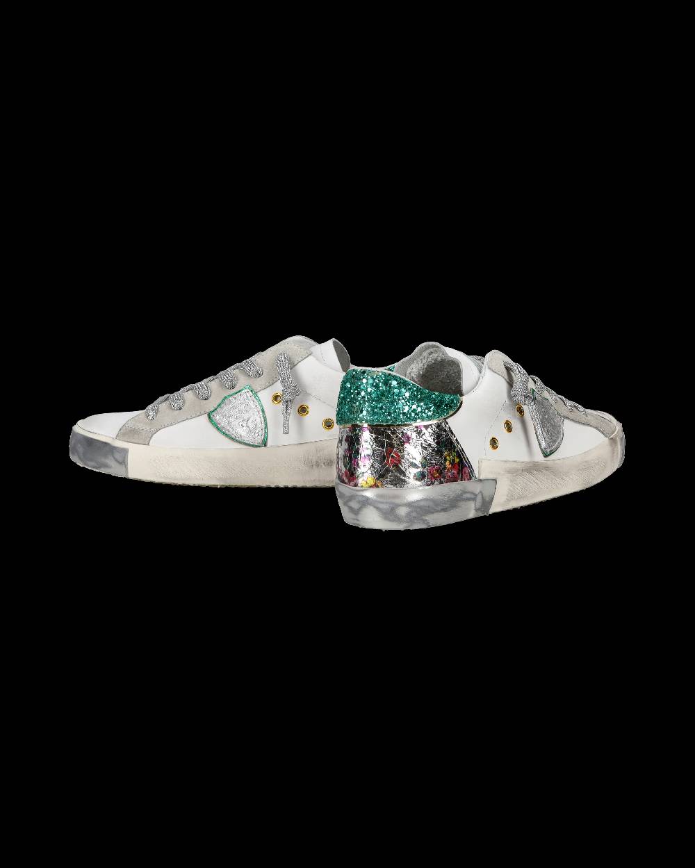 Philippe Model Sneaker casual Prsx da donna in pelle - Bianco e verde Vendite stagionali