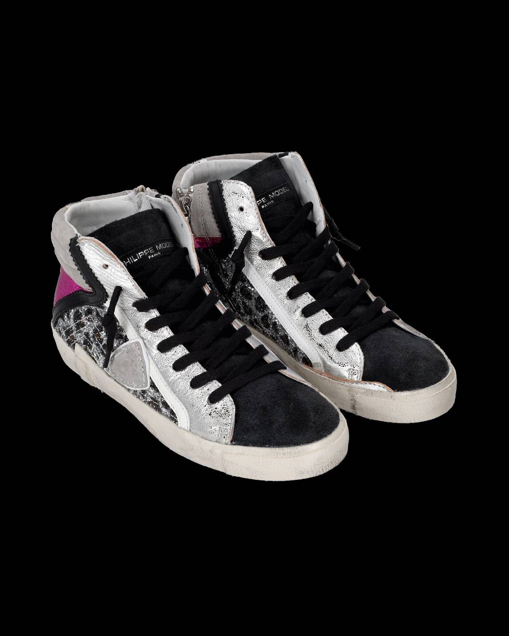 Philippe Model Sneaker high Paris donna - argento e rosa Cyber Monday