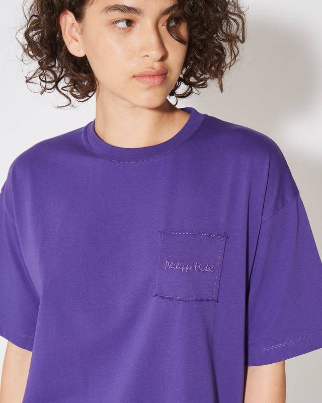 Philippe Model T-Shirt Monique da Donna Viola in Jersey Offerta Giorno del Papà