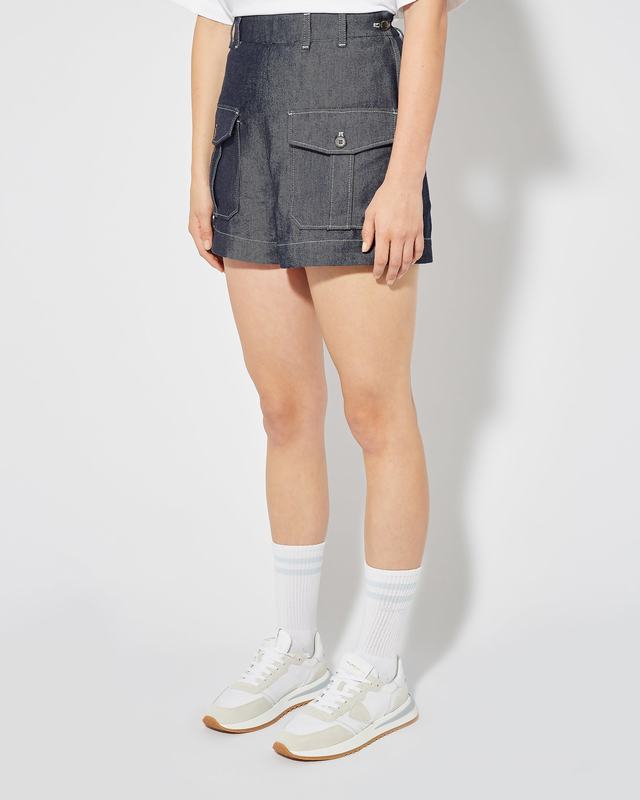 Philippe Model Jeans Bermuda Virginie da Donna Blu in Denim Offerta Anniversario