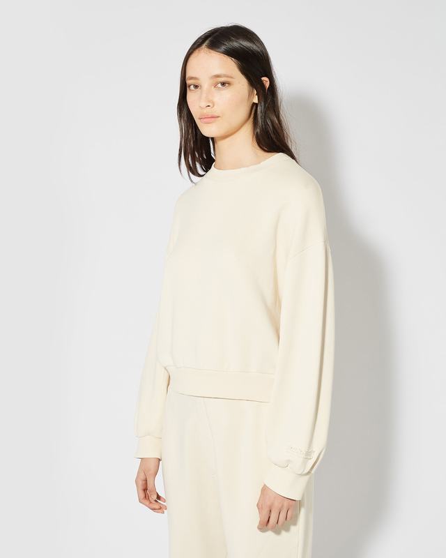 Philippe Model Felpa Cropped Beatrice da Donna Beige ecru in Jersey Vendita calda