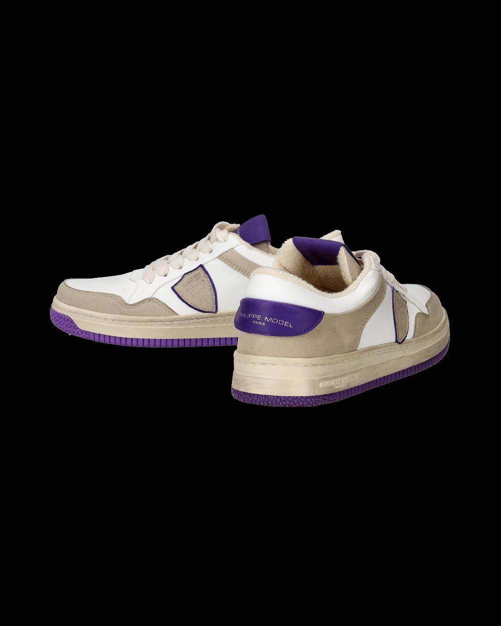 Philippe Model Sneakers Lyon da Donna Bianche e Viola in Pelle Riciclata Rilascio limitato