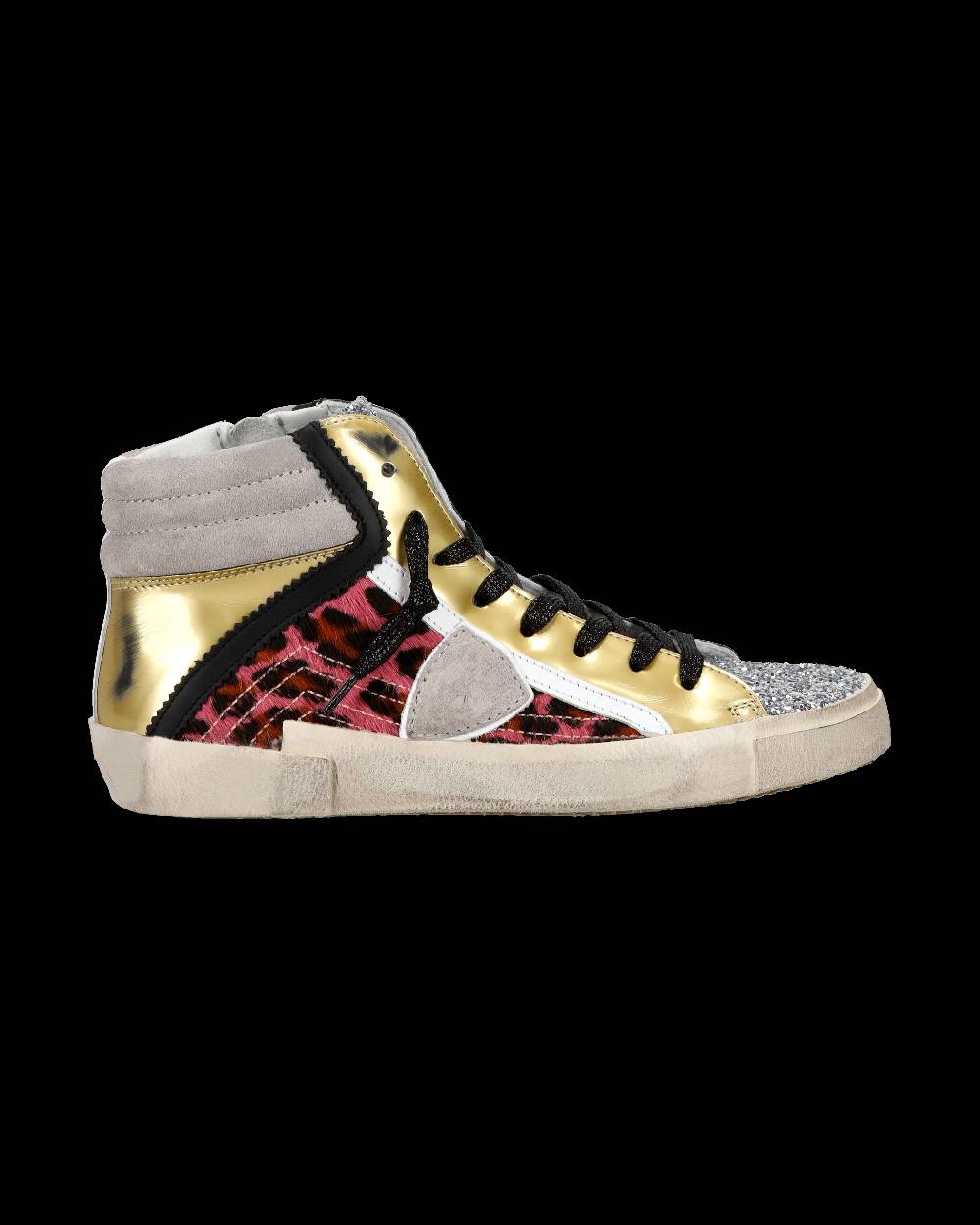 Philippe Model Sneaker casual Prsx da donna in nylon e pelle - Nero e argento 50% di sconto per tempo limitato