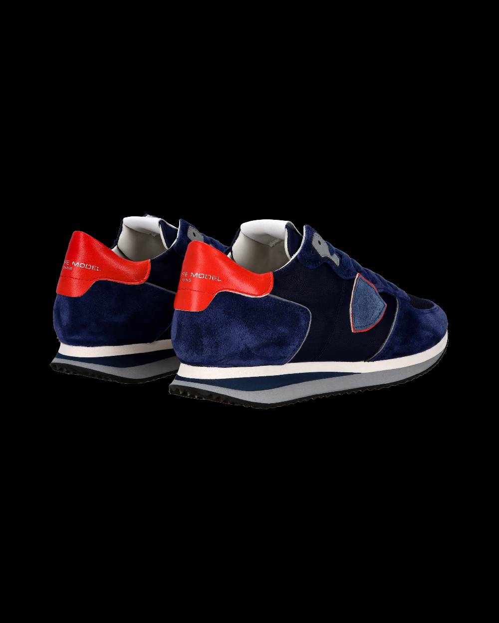 Philippe Model Sneaker casual Trpx da uomo in nylon e pelle - Blu e rosso Spedizione Gratuita