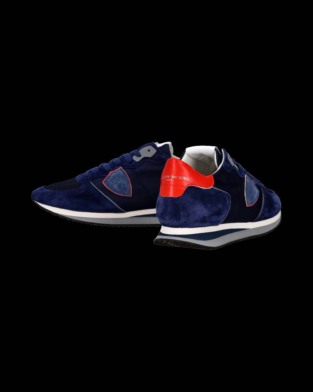 Philippe Model Sneaker casual Trpx da uomo in nylon e pelle - Blu e rosso Spedizione Gratuita