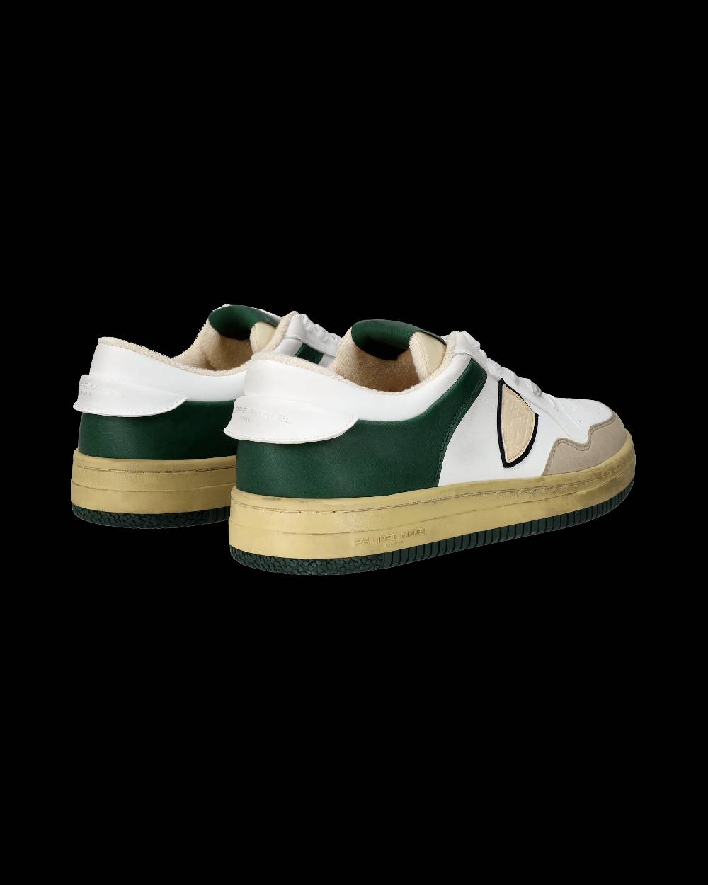Philippe Model Sneakers Lyon da Uomo Bianche e Verdi in Pelle Riciclata Promozione Limitata