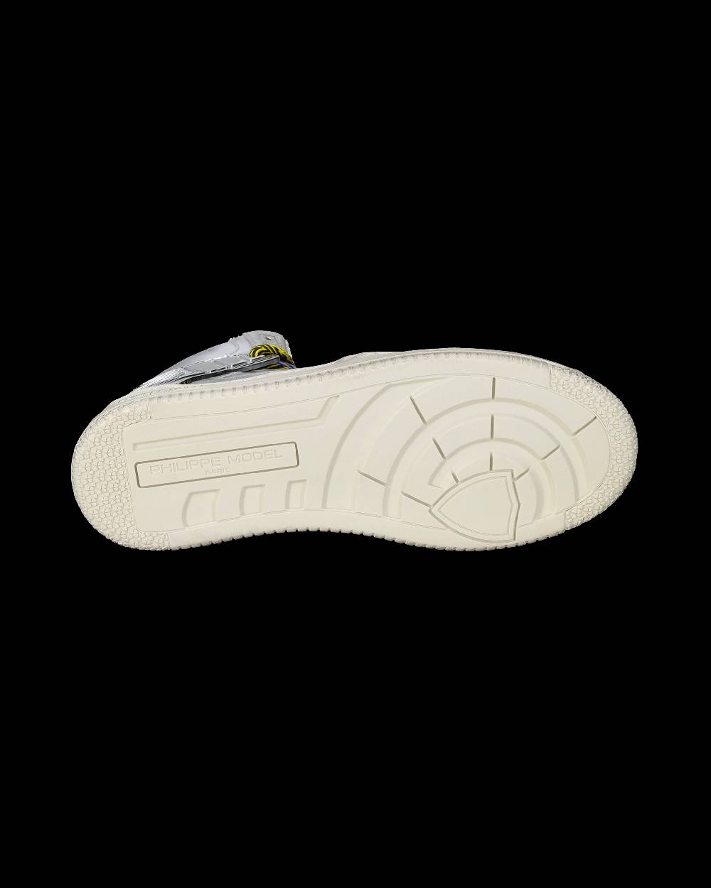 Philippe Model Sneakers Alte La Grande da Uomo Argento in Pelle Metal Affare Del Giorno