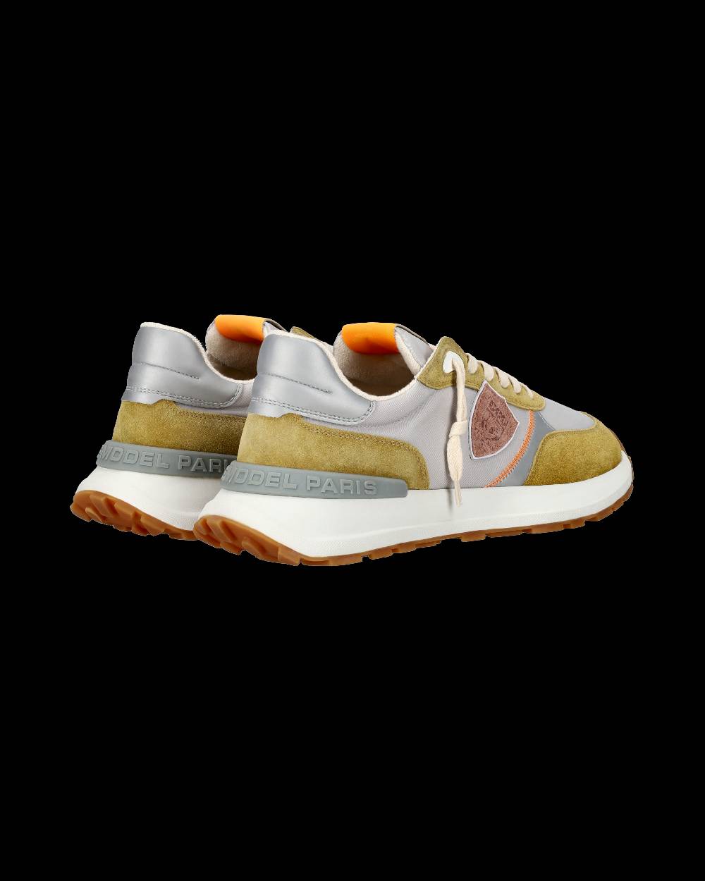 Philippe Model Sneaker sportive Antibes da uomo in nylon e pelle - Senape e grigio Presa