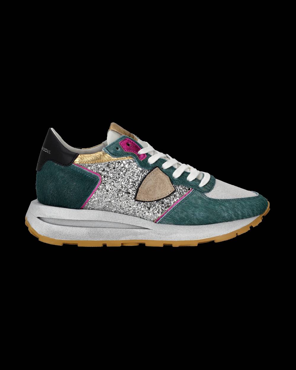 Philippe Model Sneaker basse Tropez Haute donna - verde e argento Grande vendita