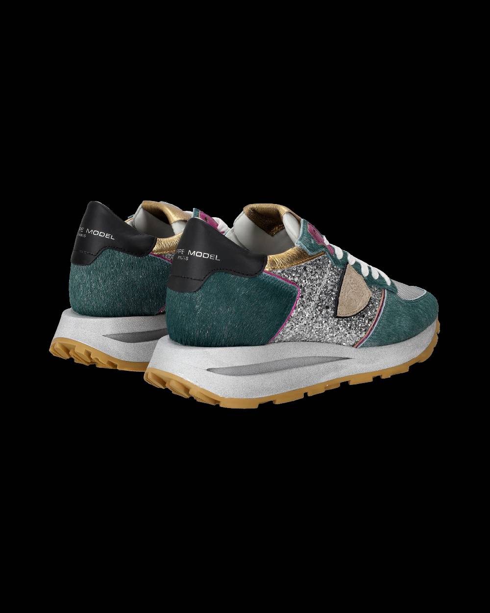 Philippe Model Sneaker basse Tropez Haute donna - verde e argento Grande vendita