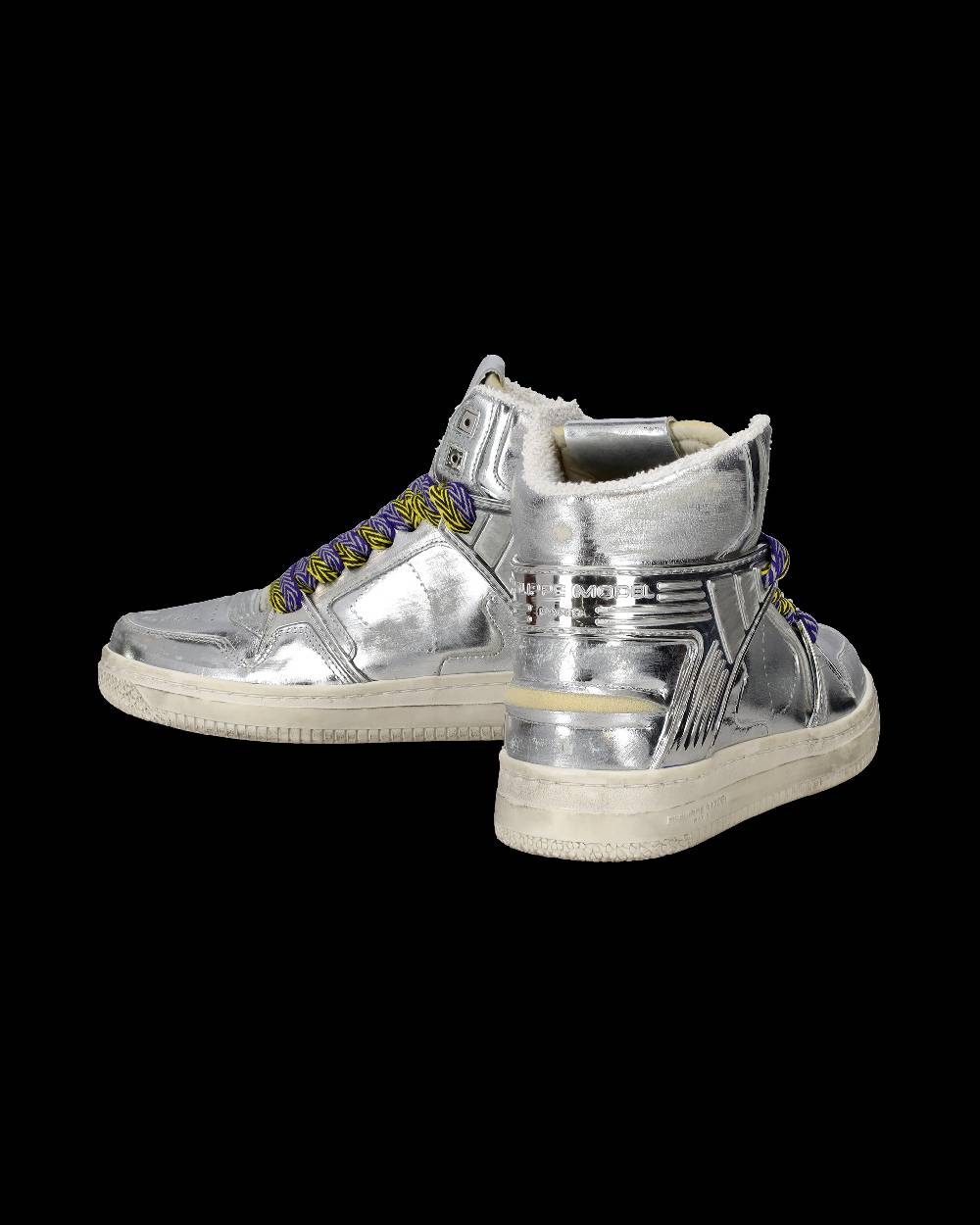 Philippe Model Sneakers Alte La Grande da Donna Argento in Pelle Metal Offerta per la Festa della Mamma