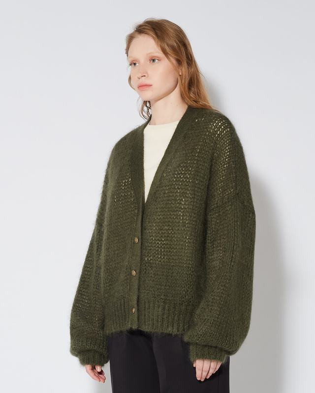 Philippe Model Cardigan Roxane da Donna Verde militare in Lana Mohair Ultimi due giorni