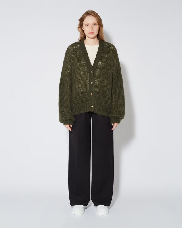 Philippe Model Cardigan Roxane da Donna Verde militare in Lana Mohair Ultimi due giorni