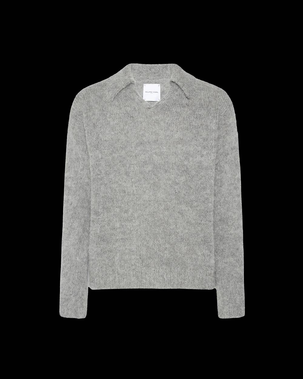 Philippe Model Maglione Polo Roger da Uomo Grigio chiaro in Lana Mohair Enormi sconti